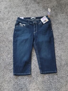 Lee Dark Blue Cropped Denim Capris